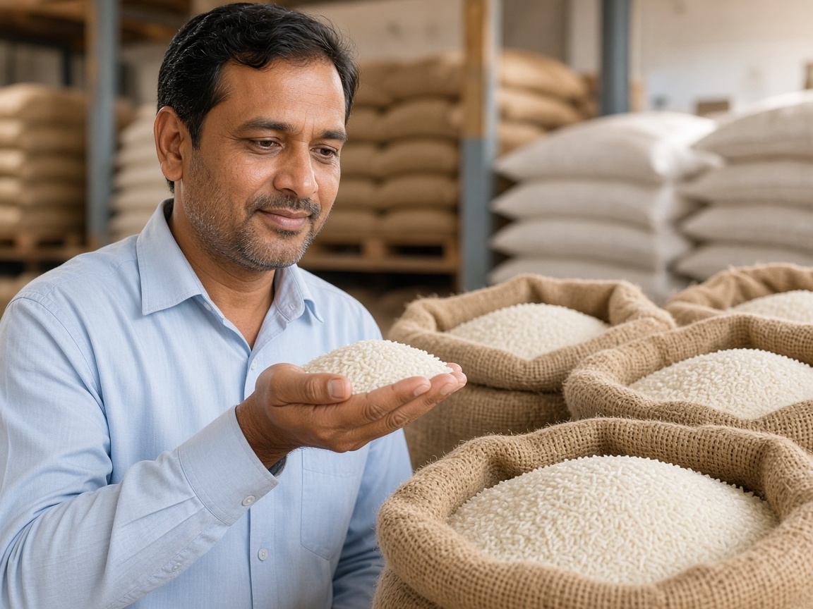 AARKVEE team inspecting basmati rice quality